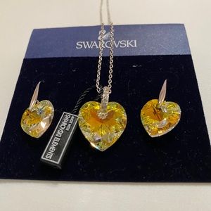 Heart shaped Swarovski crystal jewelry set